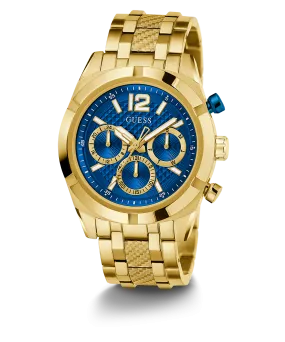 GUESS Mens Gold Tone Multi-function Watch