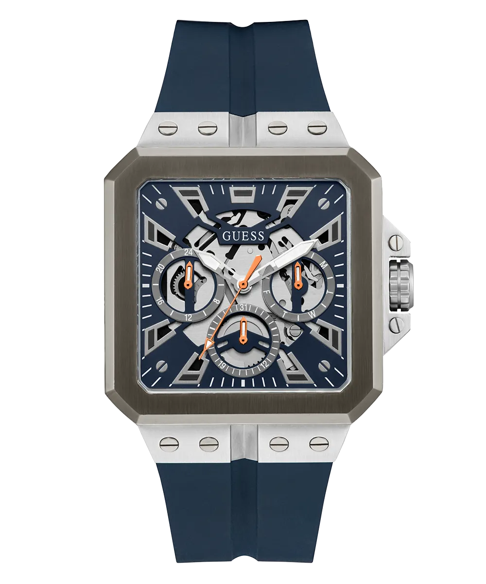 GUESS Mens Navy 2-Tone Multi-function Watch