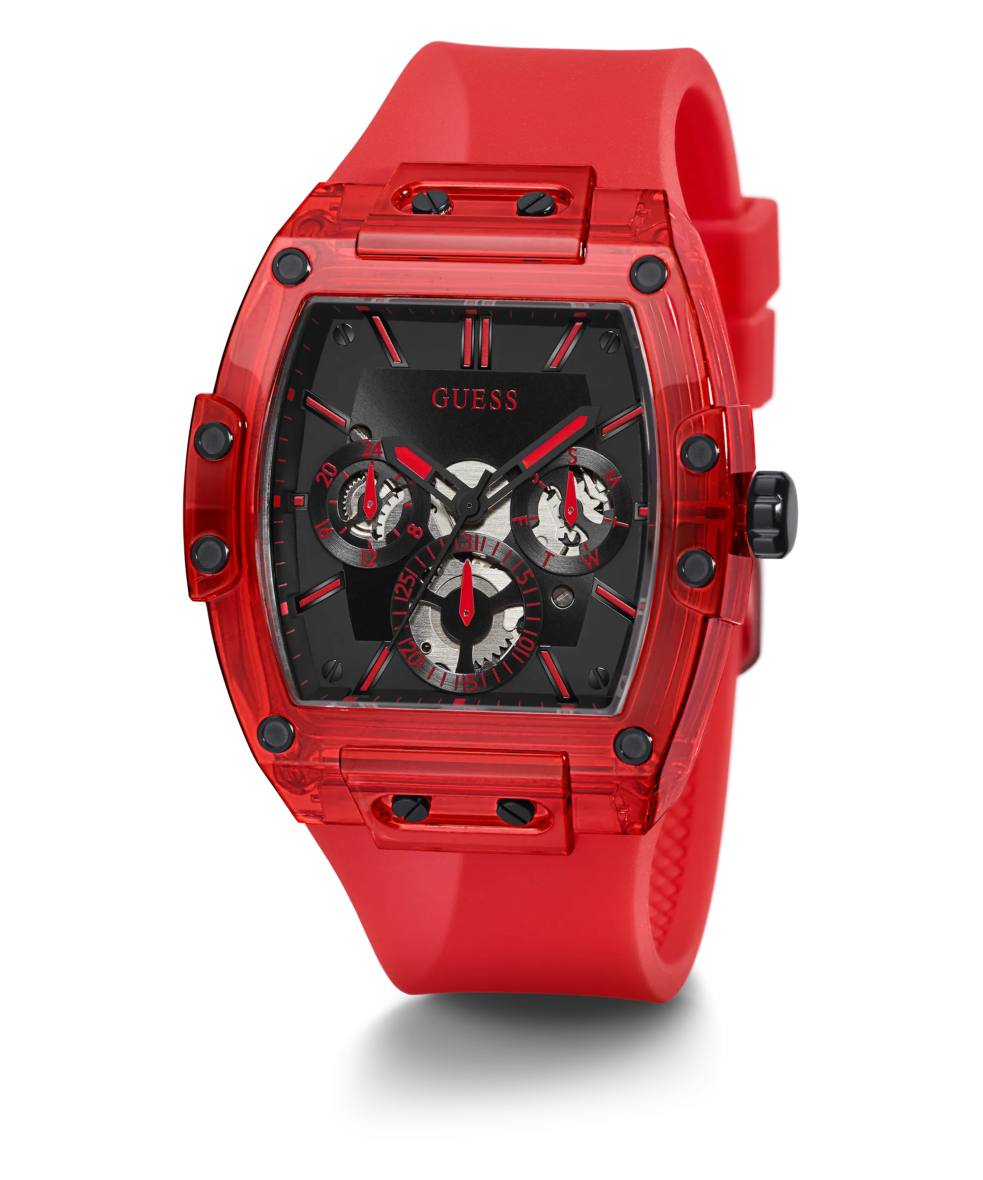 GUESS Mens Red Multi-function Watch