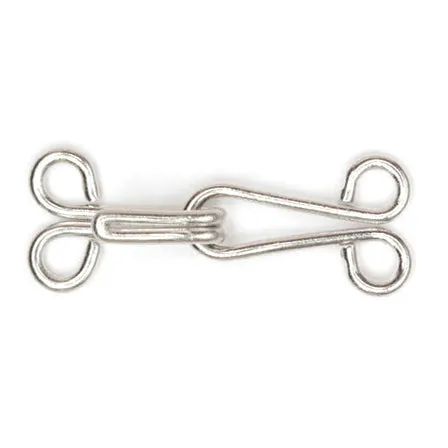 Hemline Hooks and Eyes: Nickel: Size 9: 10 Sets