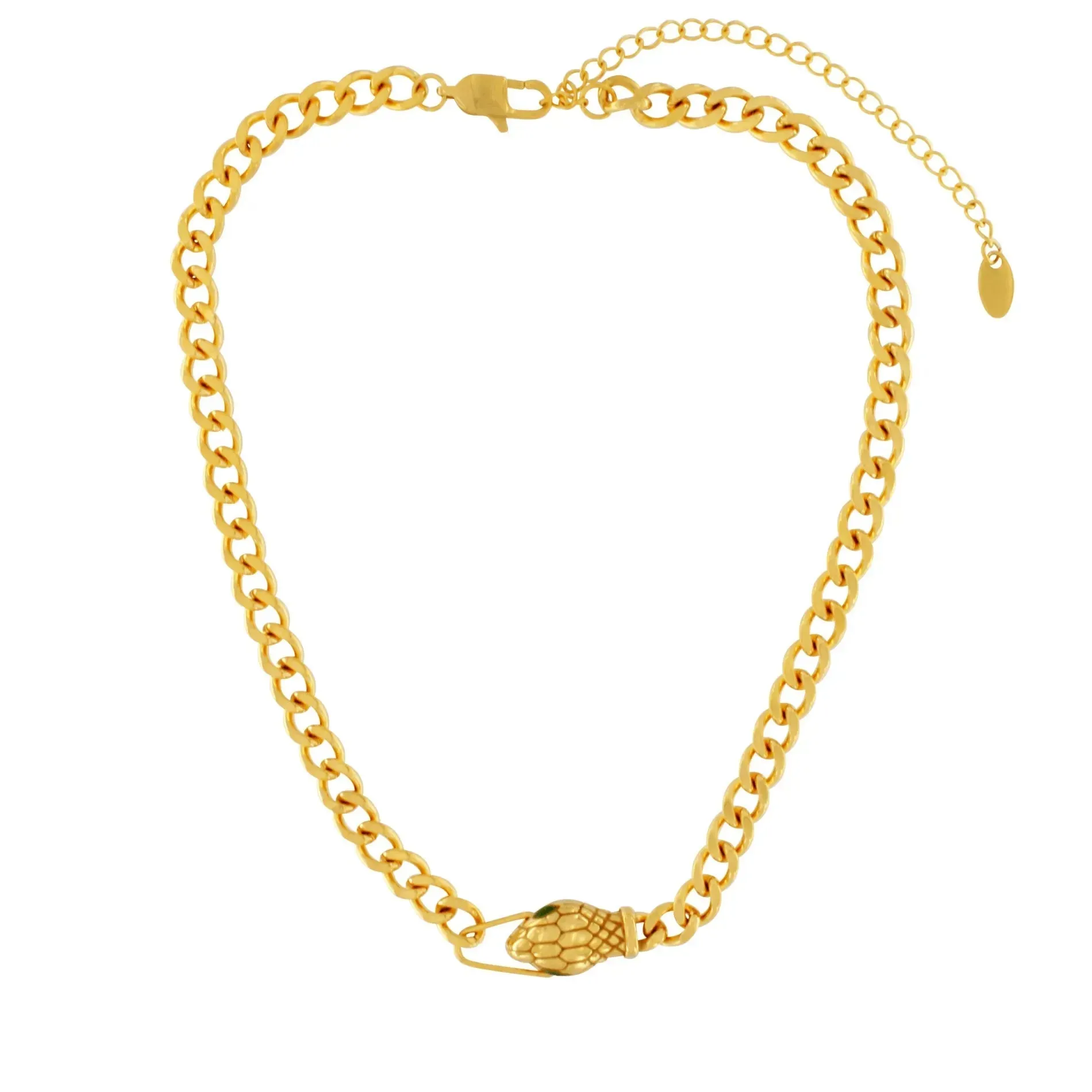 Joy Waterproof Snake Link Necklace 18K Gold Plating