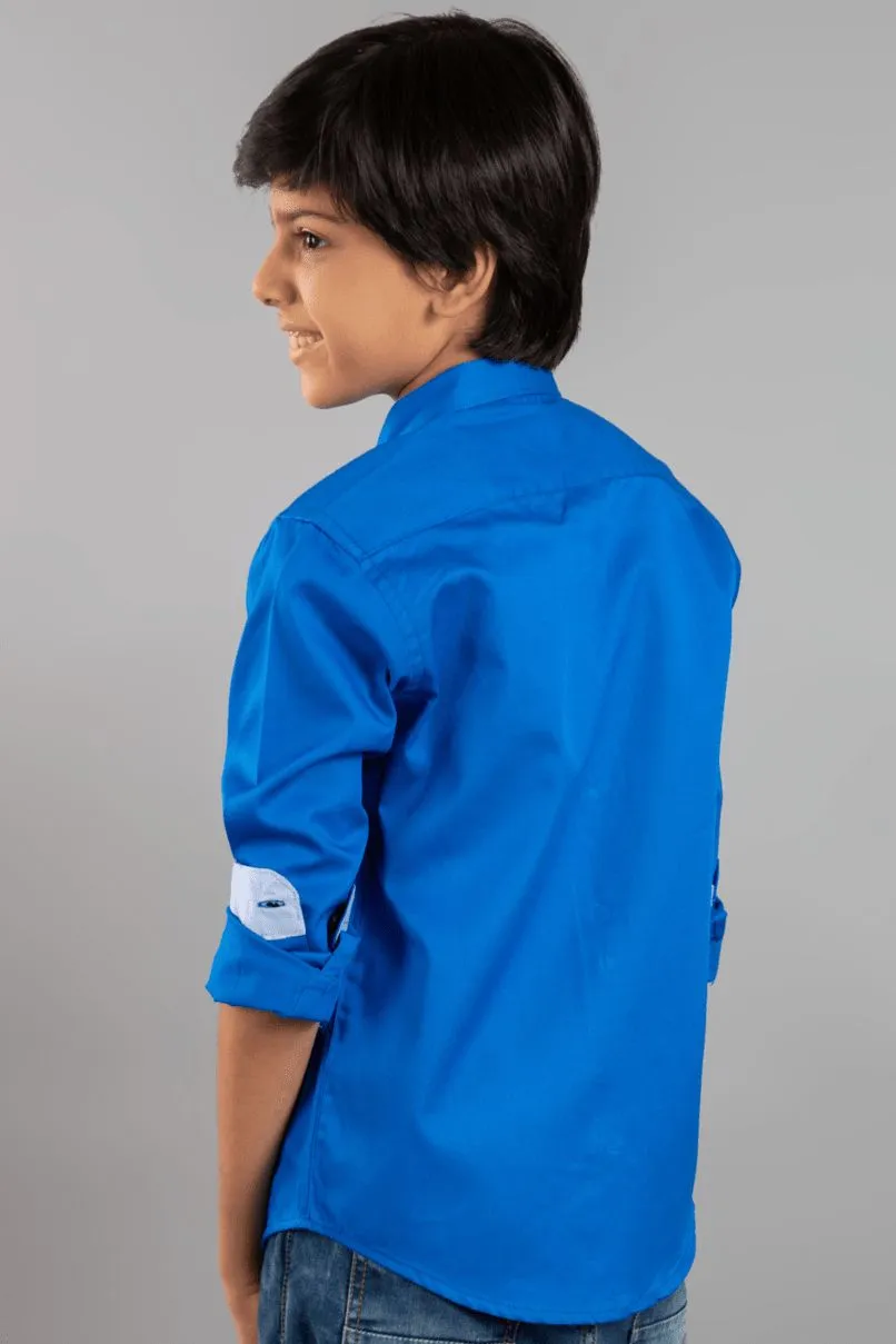 KIDS - Rich Blue Solid Shirt