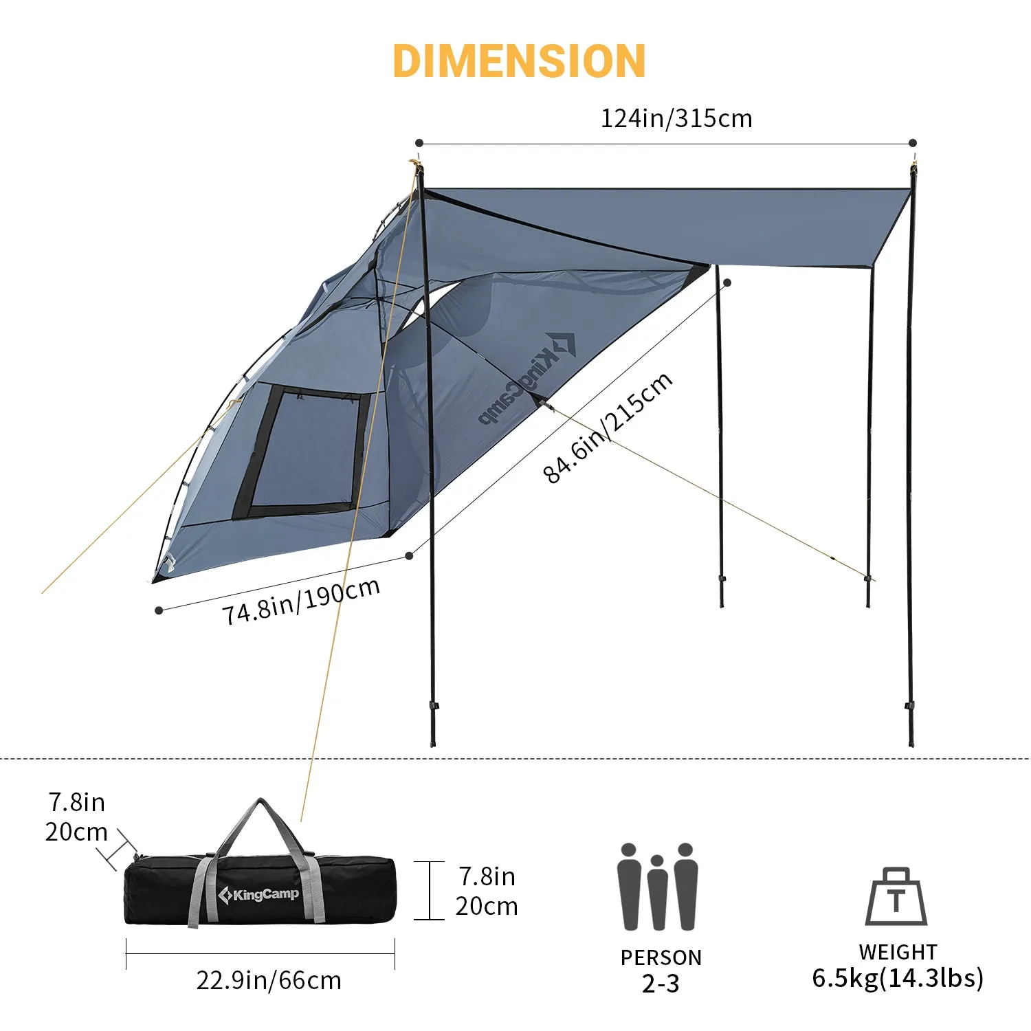 KingCamp Beach SUV Awning Shelter