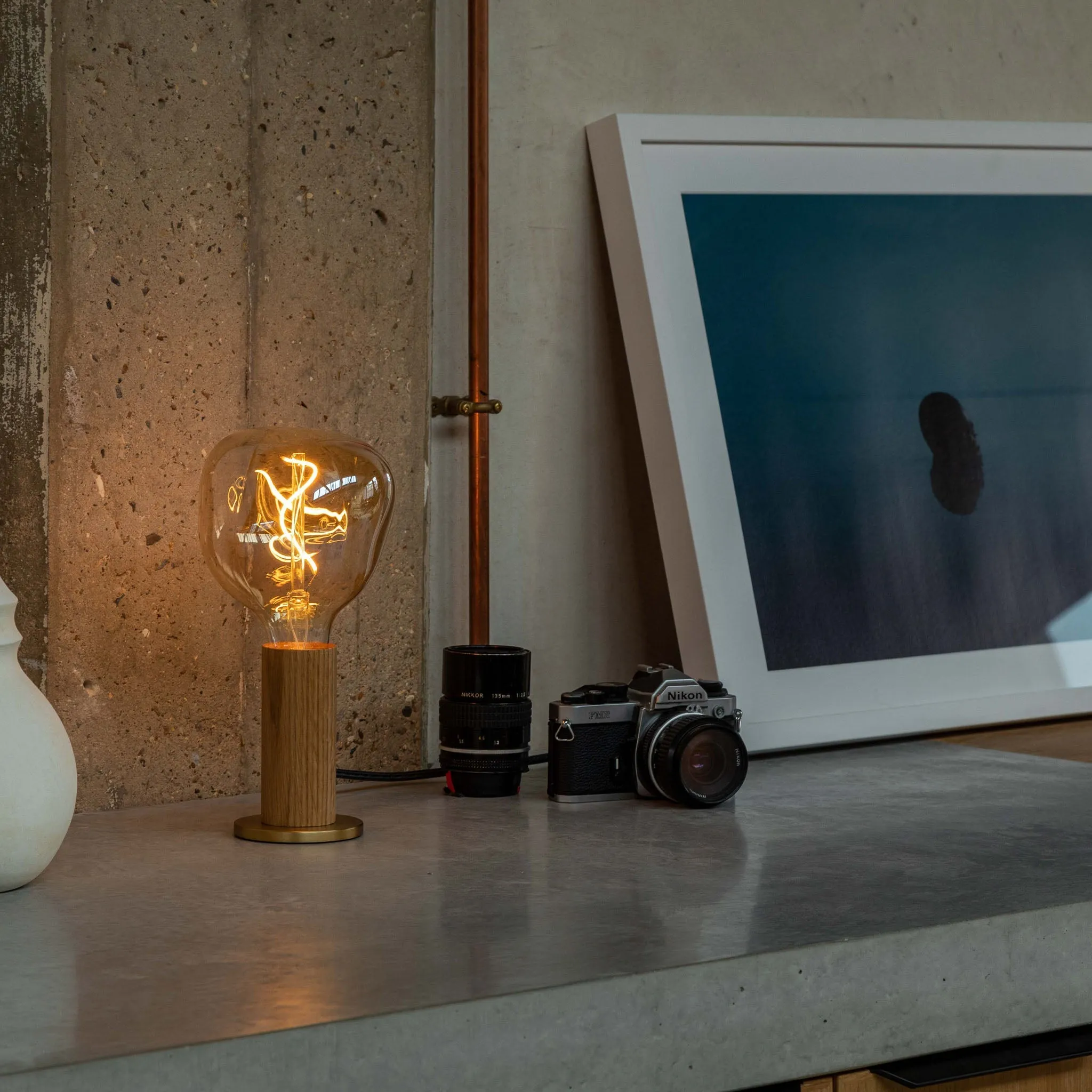 Knuckle Table Lamp in Oak   Voronoi I - Set of 2