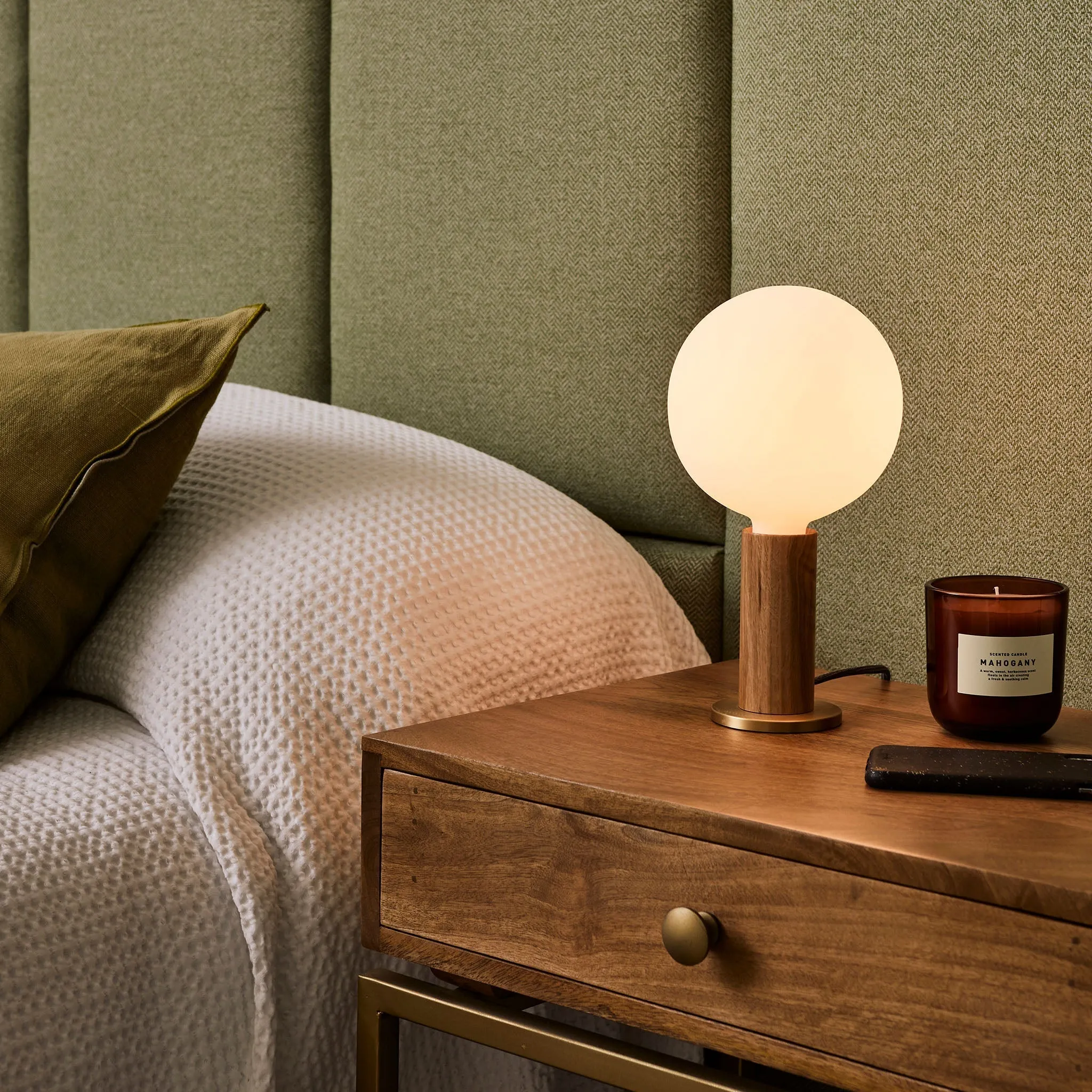 Knuckle Table Lamp in Walnut   Sphere IV