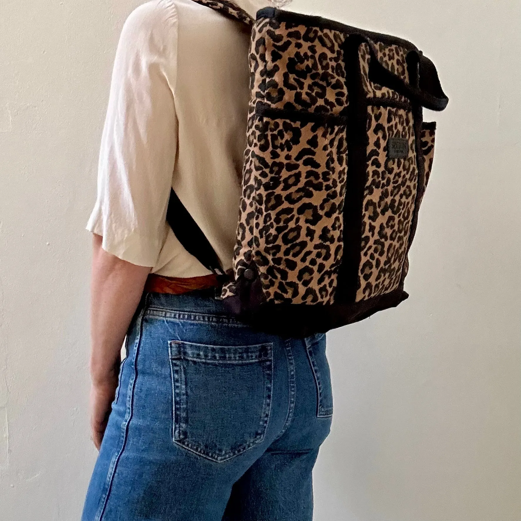 Leopard print backpack