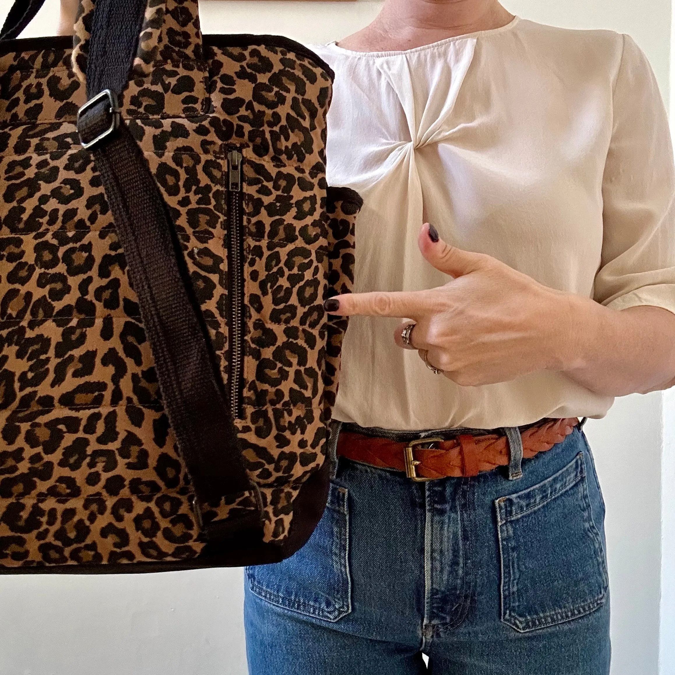 Leopard print backpack