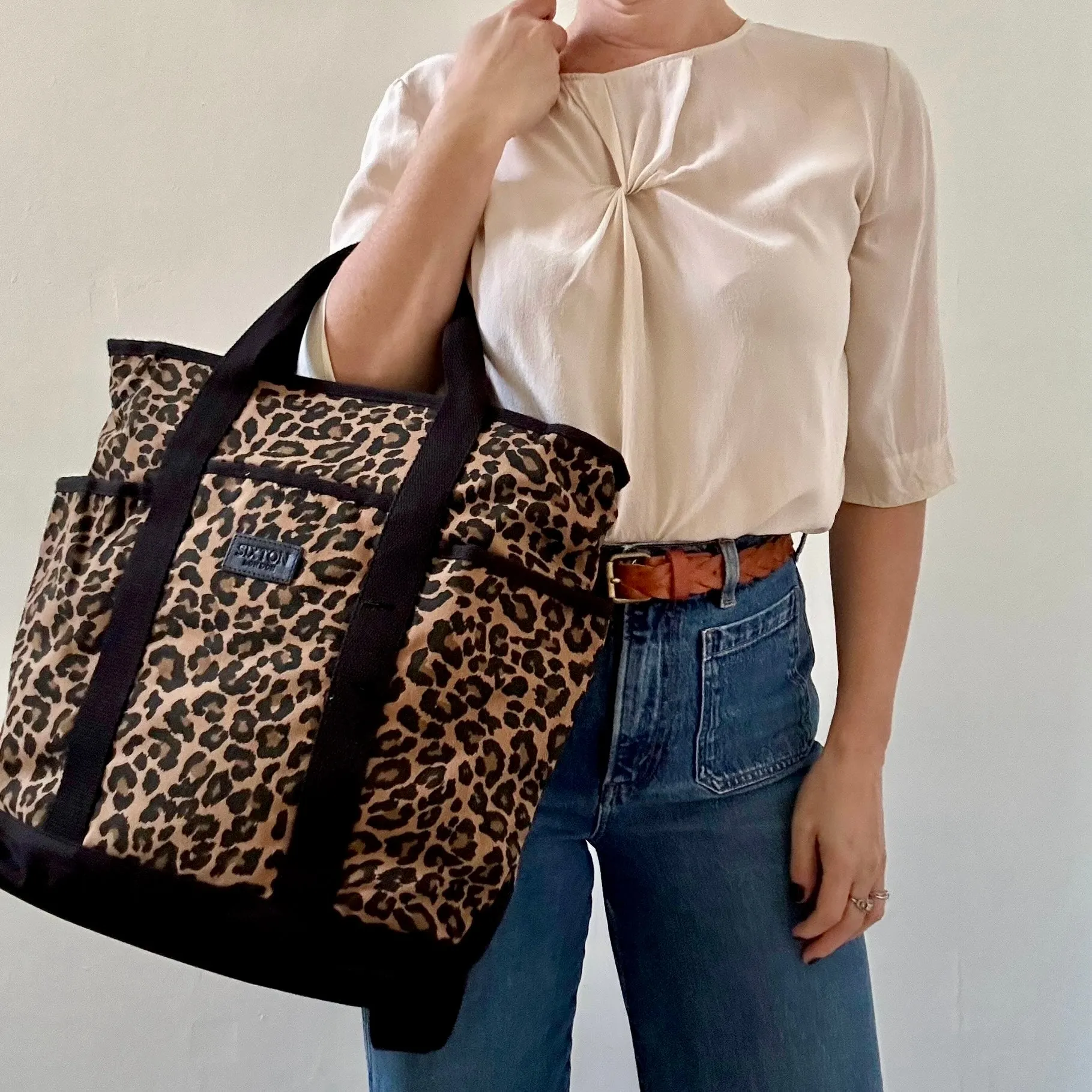 Leopard print backpack