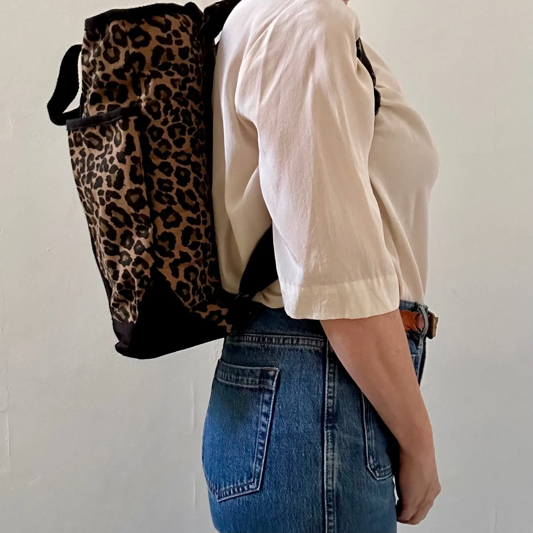 Leopard print backpack