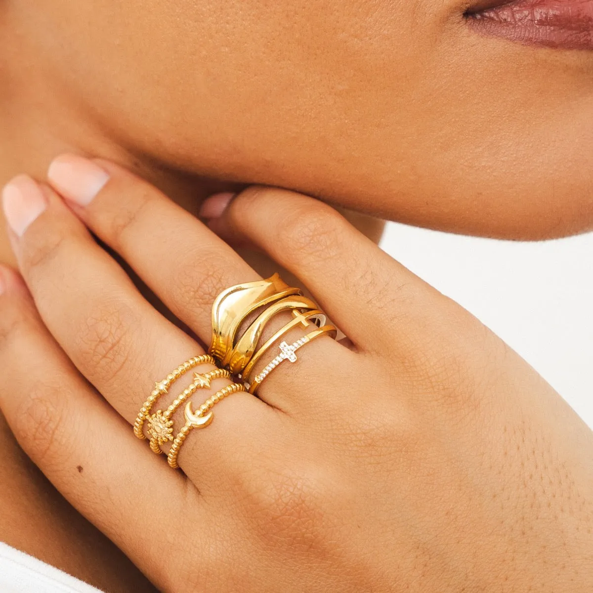 Luna Adjustable Ring - Gold