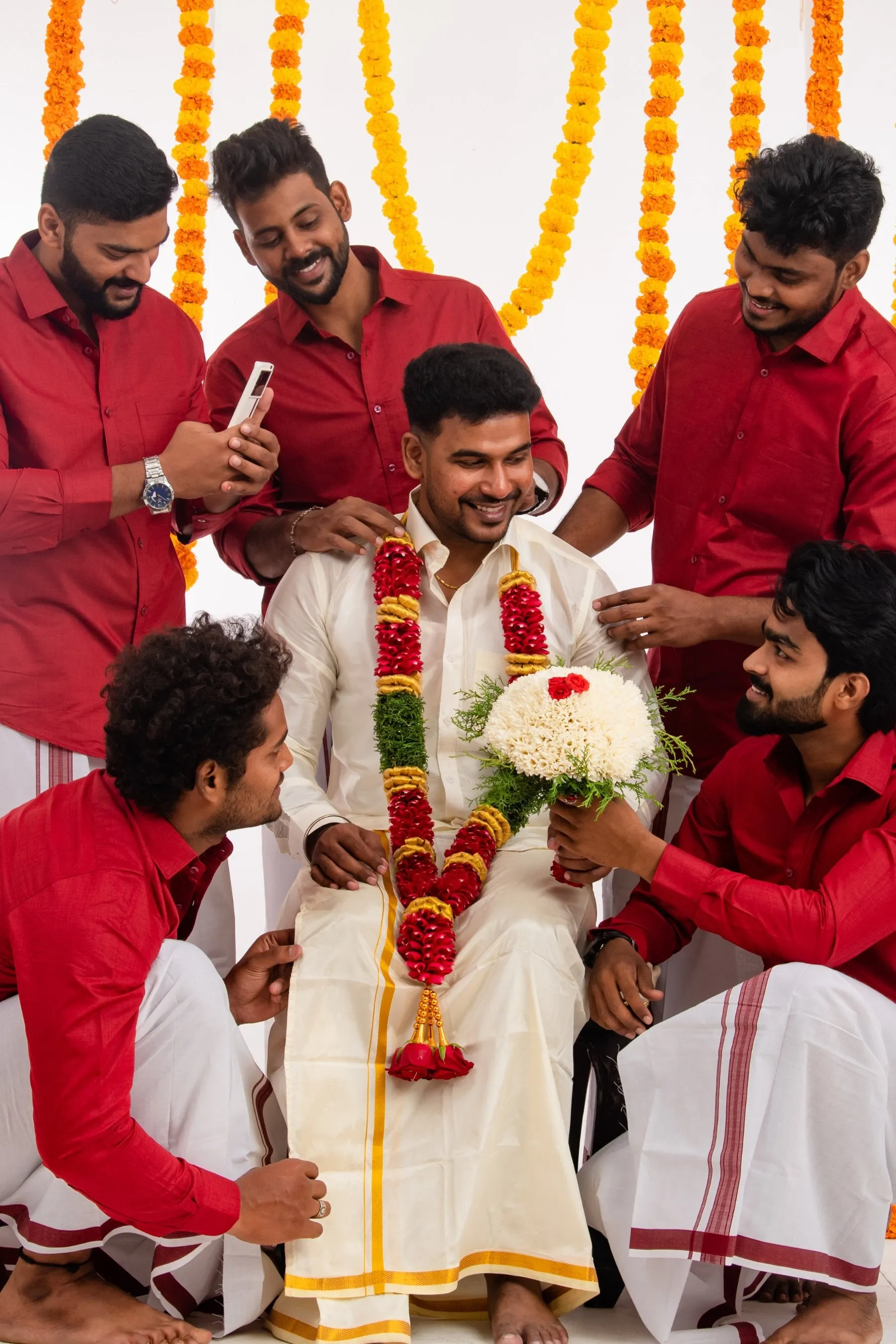 Maroon - Group Shirt and Matching Dhoti