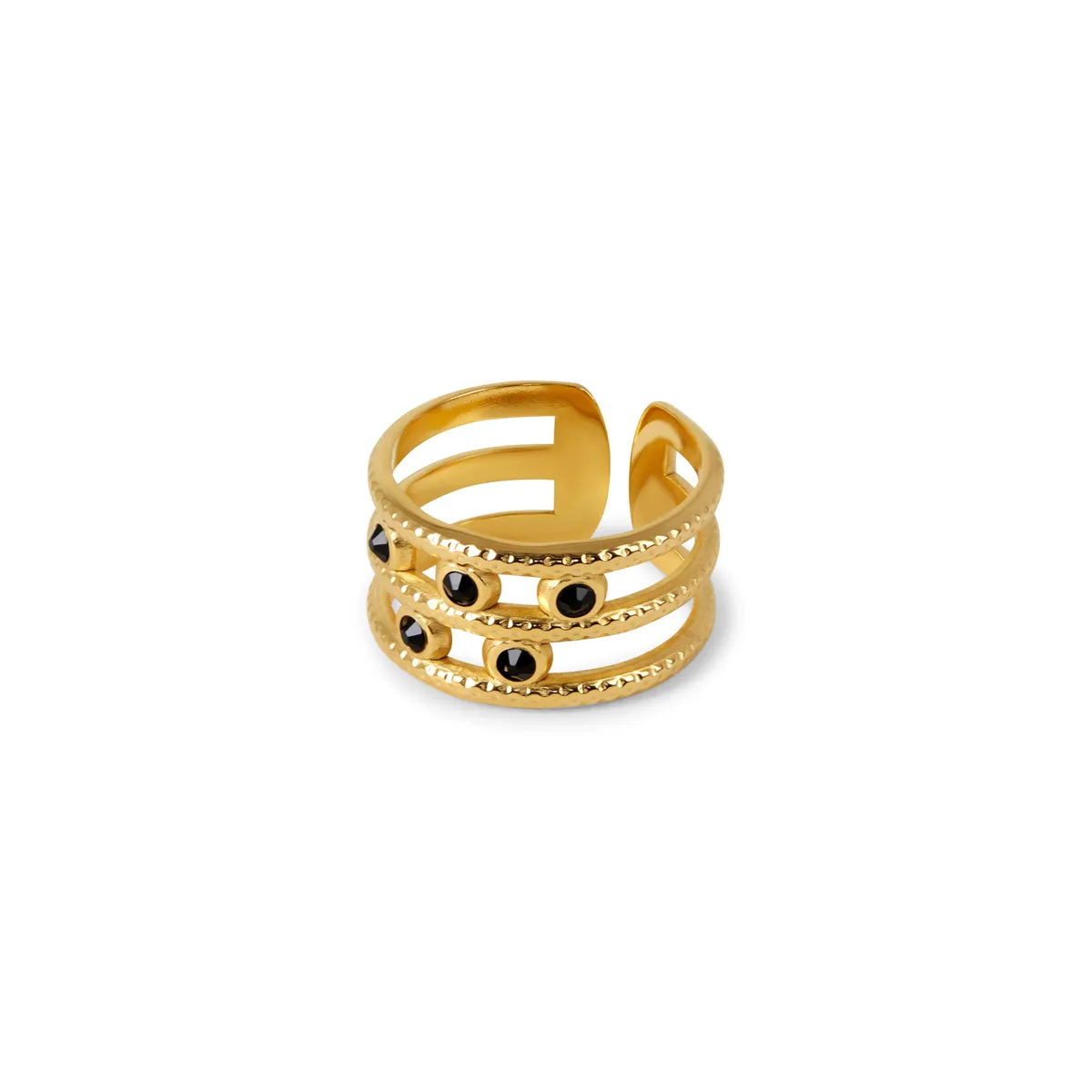 Melina Adjustable Multi-Layer Ring - Gold