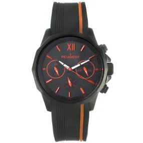 Men's 46mm Orange Multi-Function Sport Rubber Watch