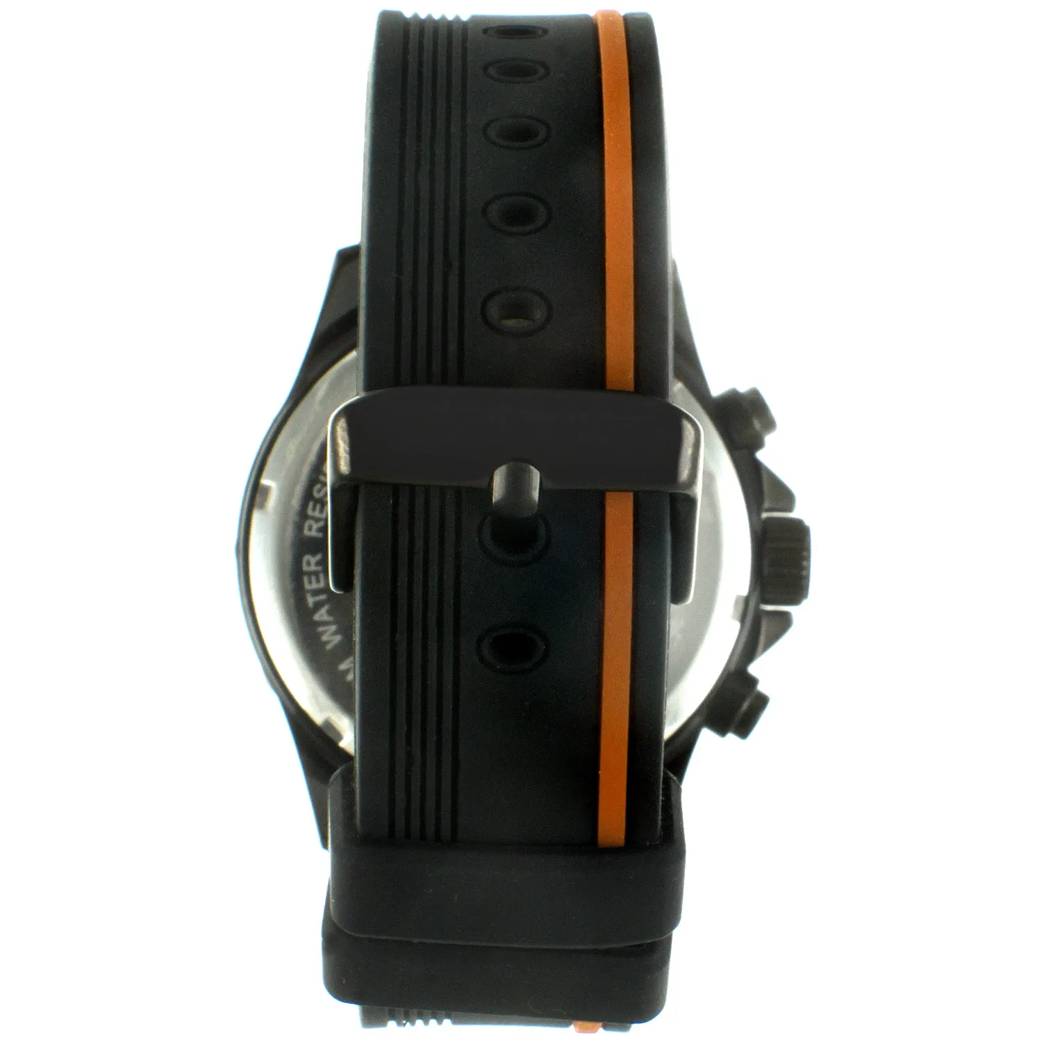 Men's 46mm Orange Multi-Function Sport Rubber Watch