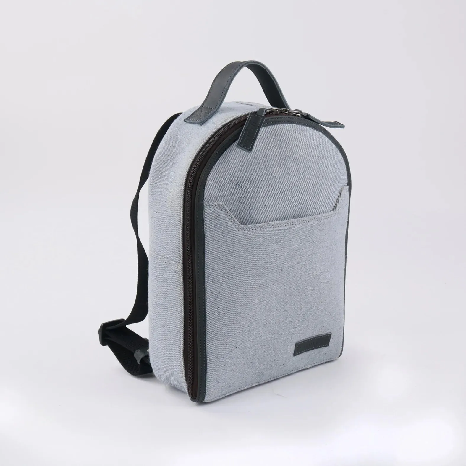 MK221601 - Upcycled Denim & Leather Backpack