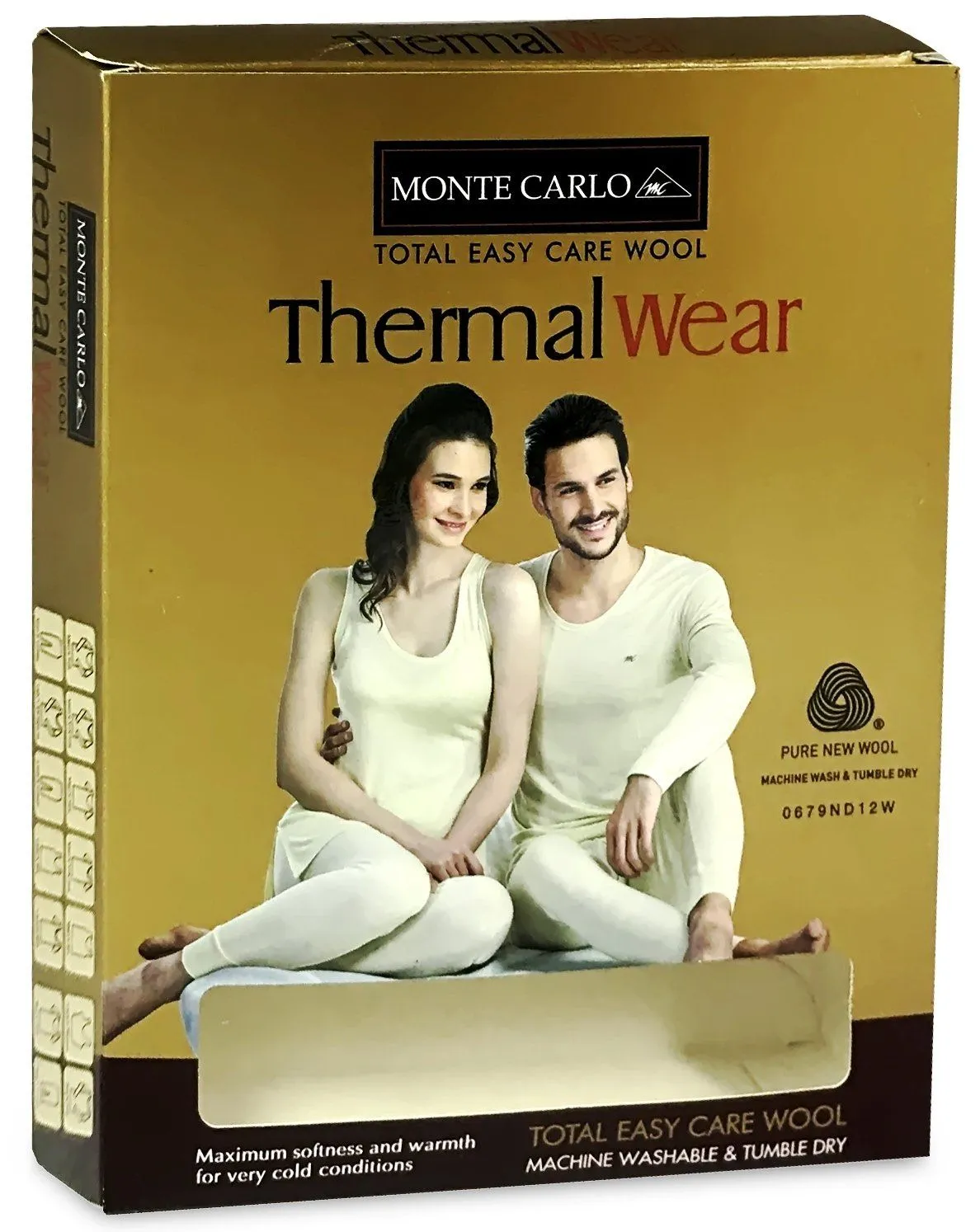 Monte Carlo Pure New Merino Wool Machine Washable Thermal for Men & Women Off White