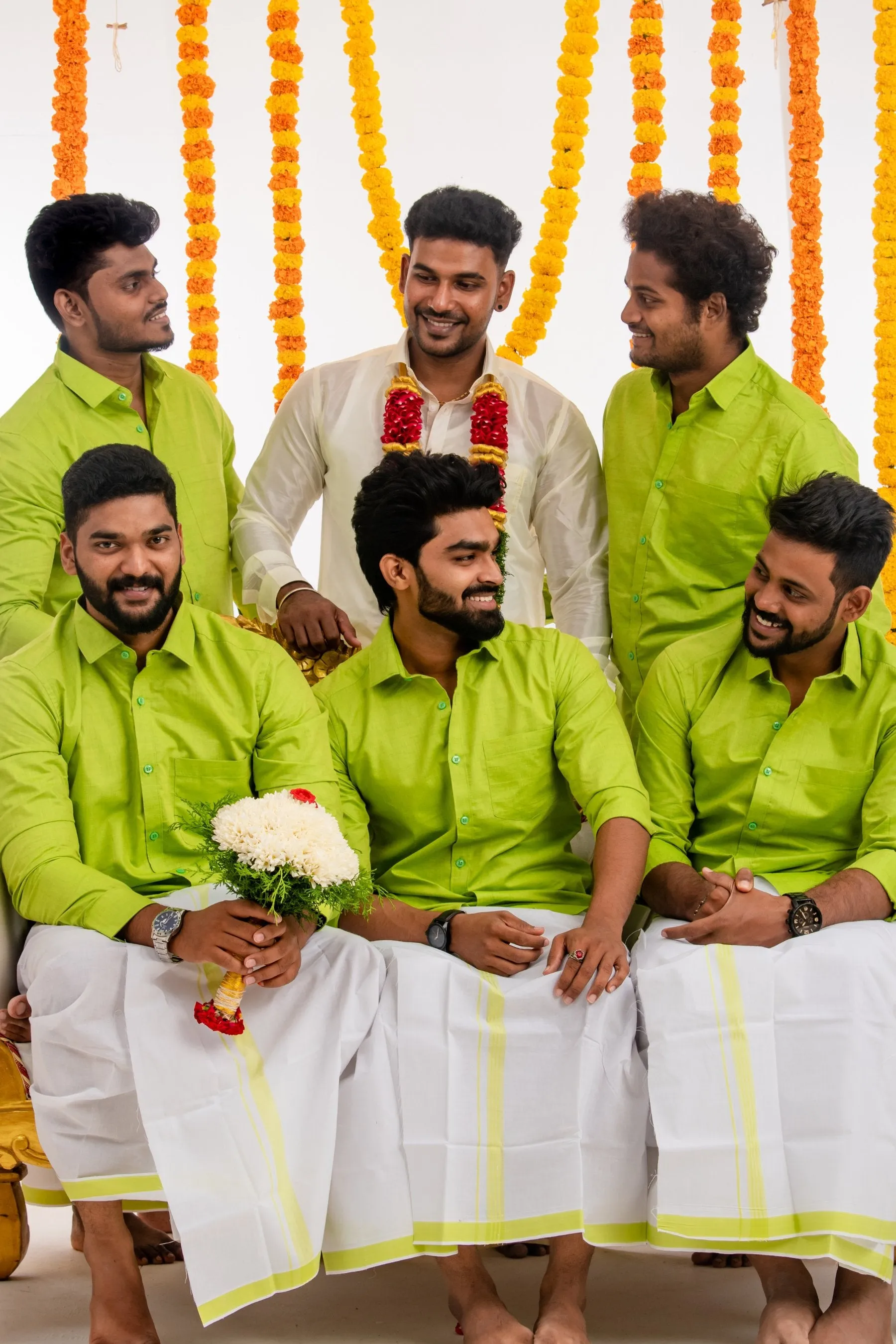 Neon Green - Group Shirt and Matching Dhoti