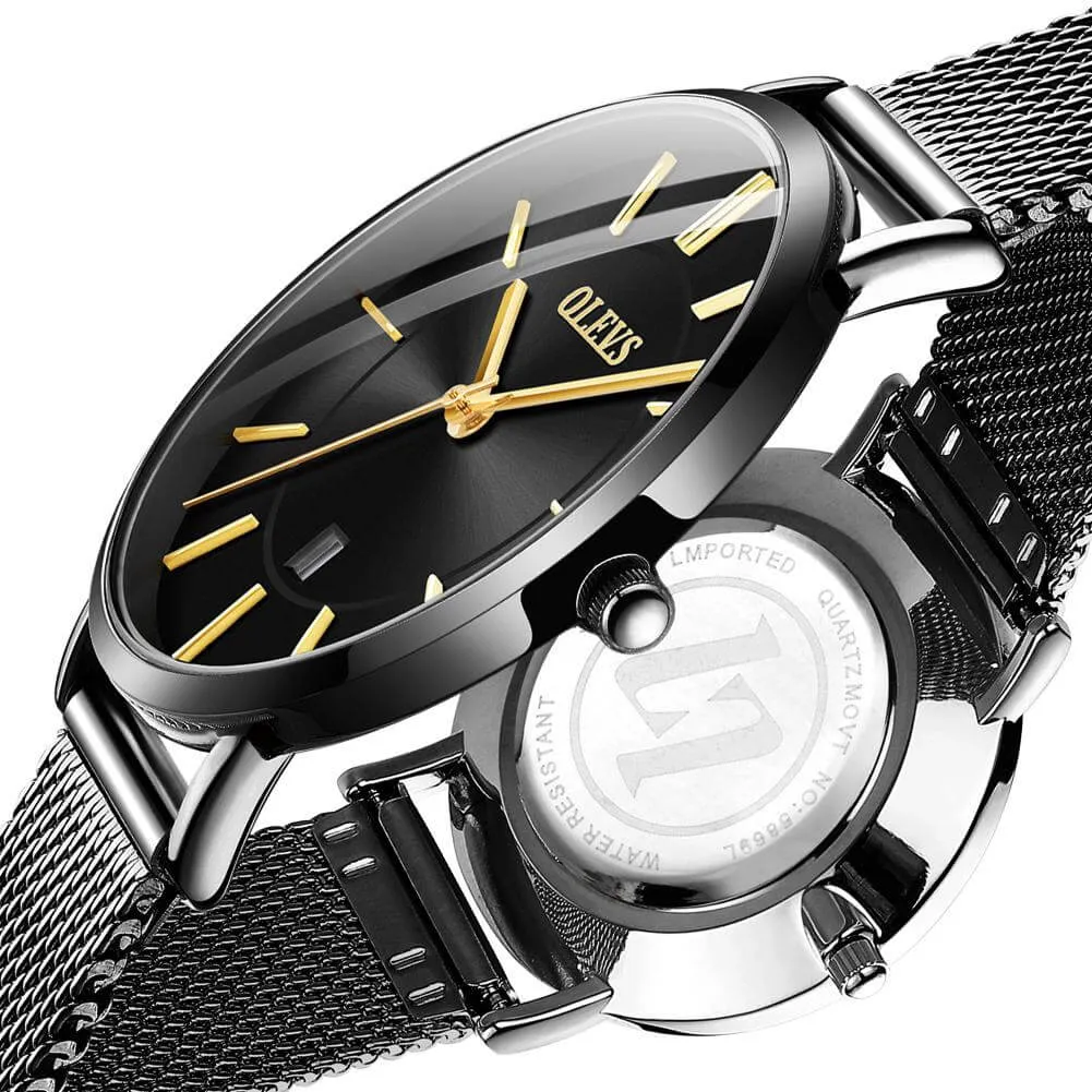 Olevs Casual Thin Waterproof Watch for Young Gentleman/ Lady (UNISEX) Milanese Strap Fashion Brand