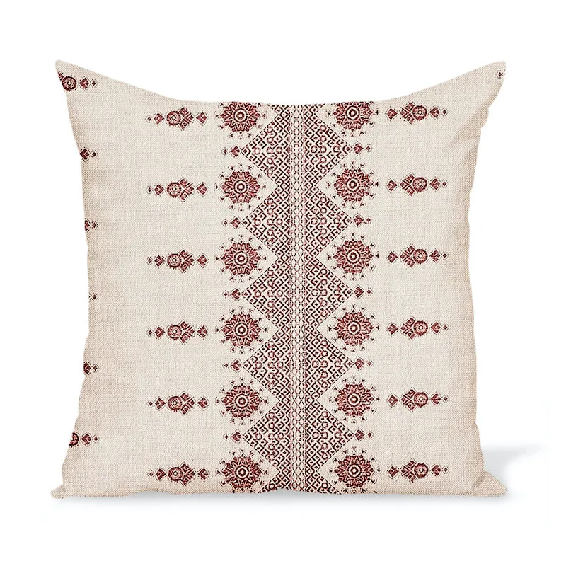 Peter Dunham Textiles Outdoor Carmania in Red on Natural Pillow