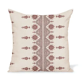 Peter Dunham Textiles Outdoor Carmania in Red on Natural Pillow