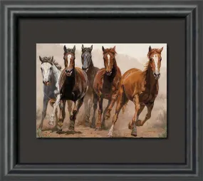 "Break Away" Horses Float Mount Framed Art Print