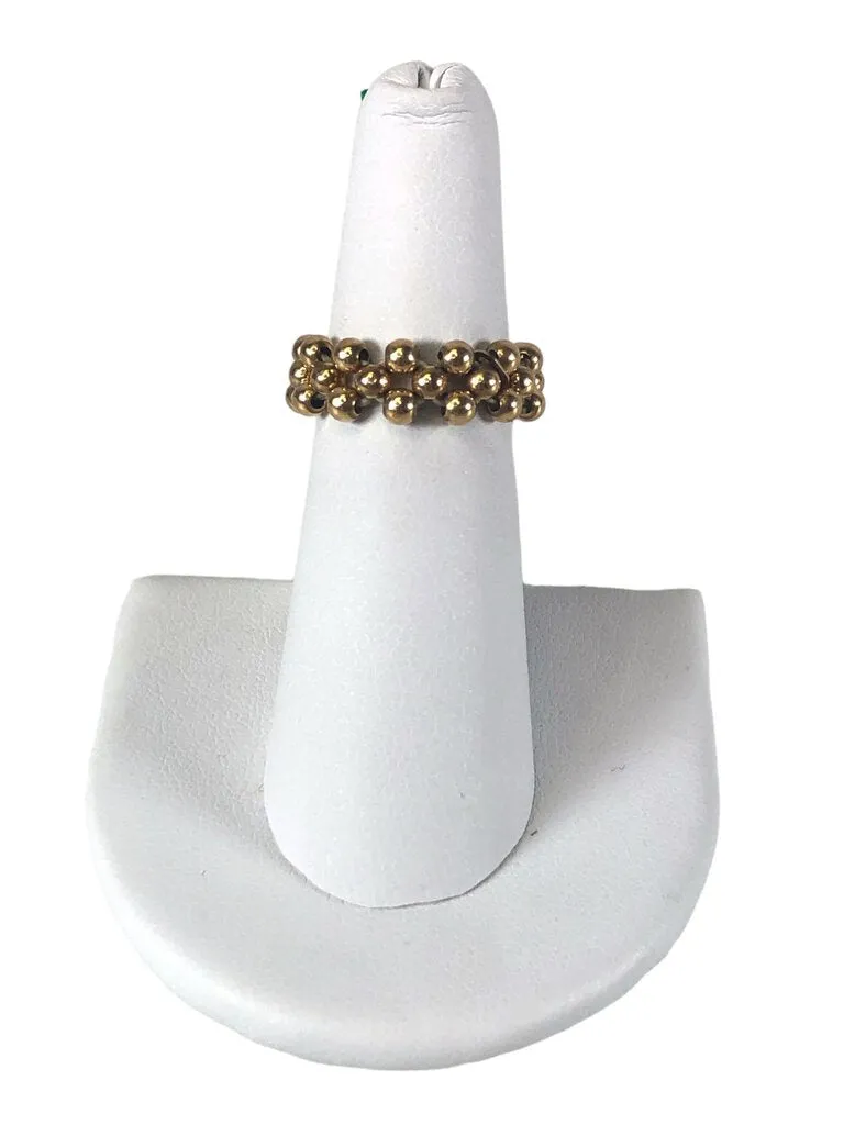 R 14k Beaded stretch ring