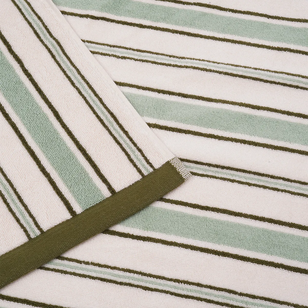 Sage Botanical Green Shoreham Stripe Cotton Mat