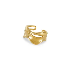 Sculpture Adjustable Ring - Gold