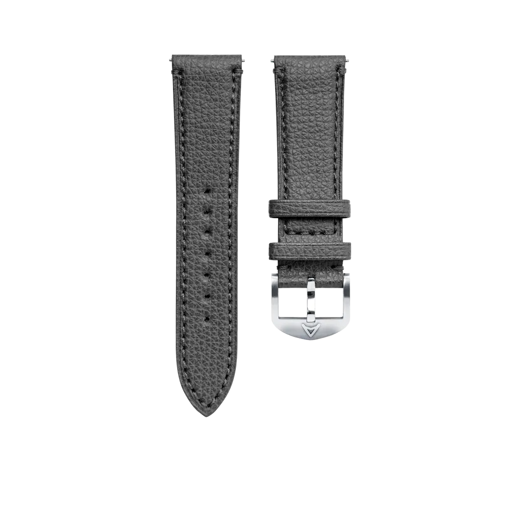 Short Gull Grey Granolo Leather Strap