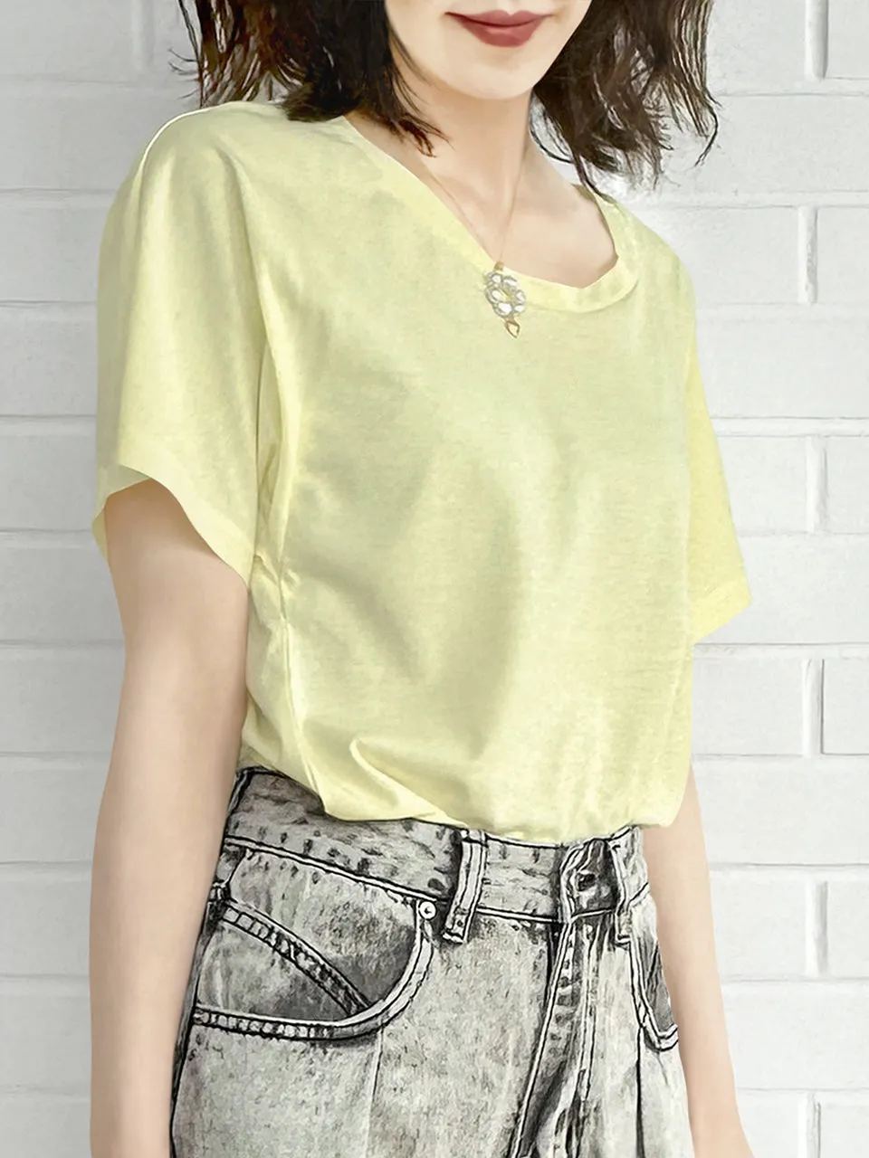 SPECIAL! Lemonade Yellow Bow Detail Front/ back 2-Way Tee