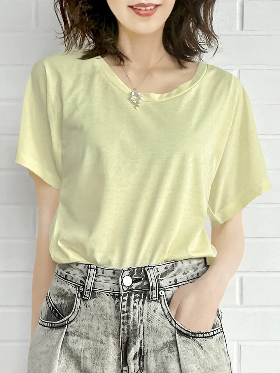 SPECIAL! Lemonade Yellow Bow Detail Front/ back 2-Way Tee