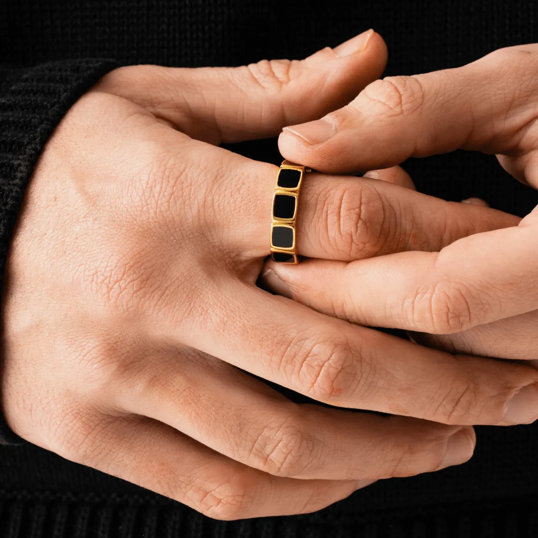 Stone Band Ring (Gold)