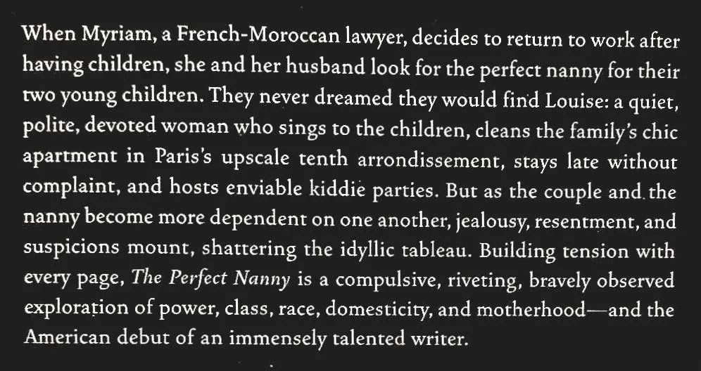 THE PERFECT NANNY - Leila Slimani