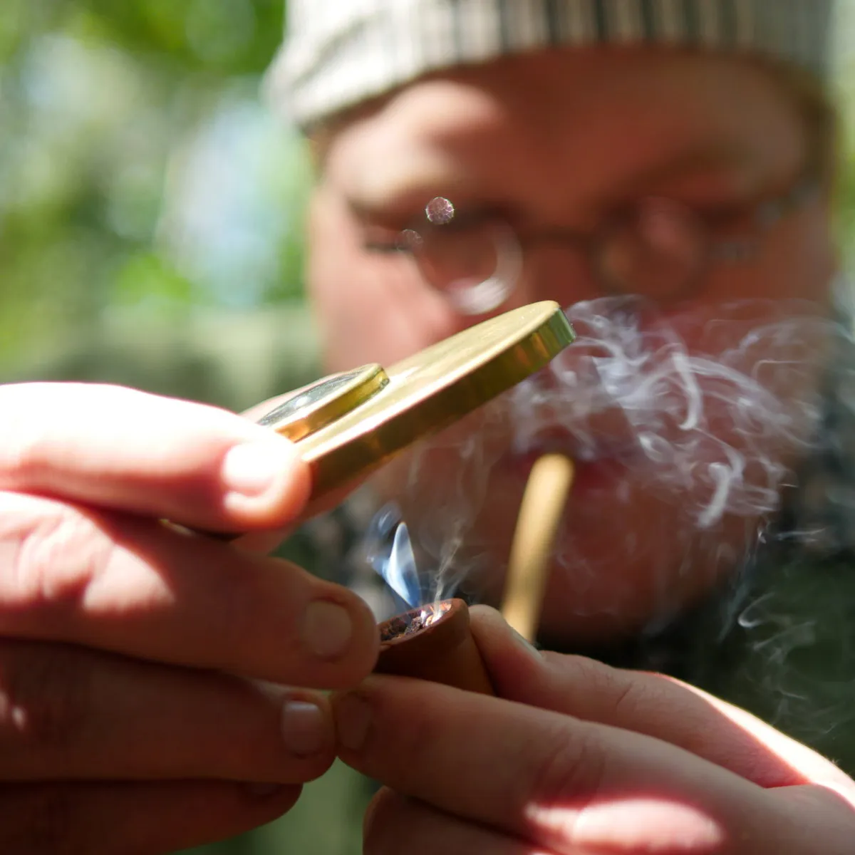 Tobacco Box with Burning Lens