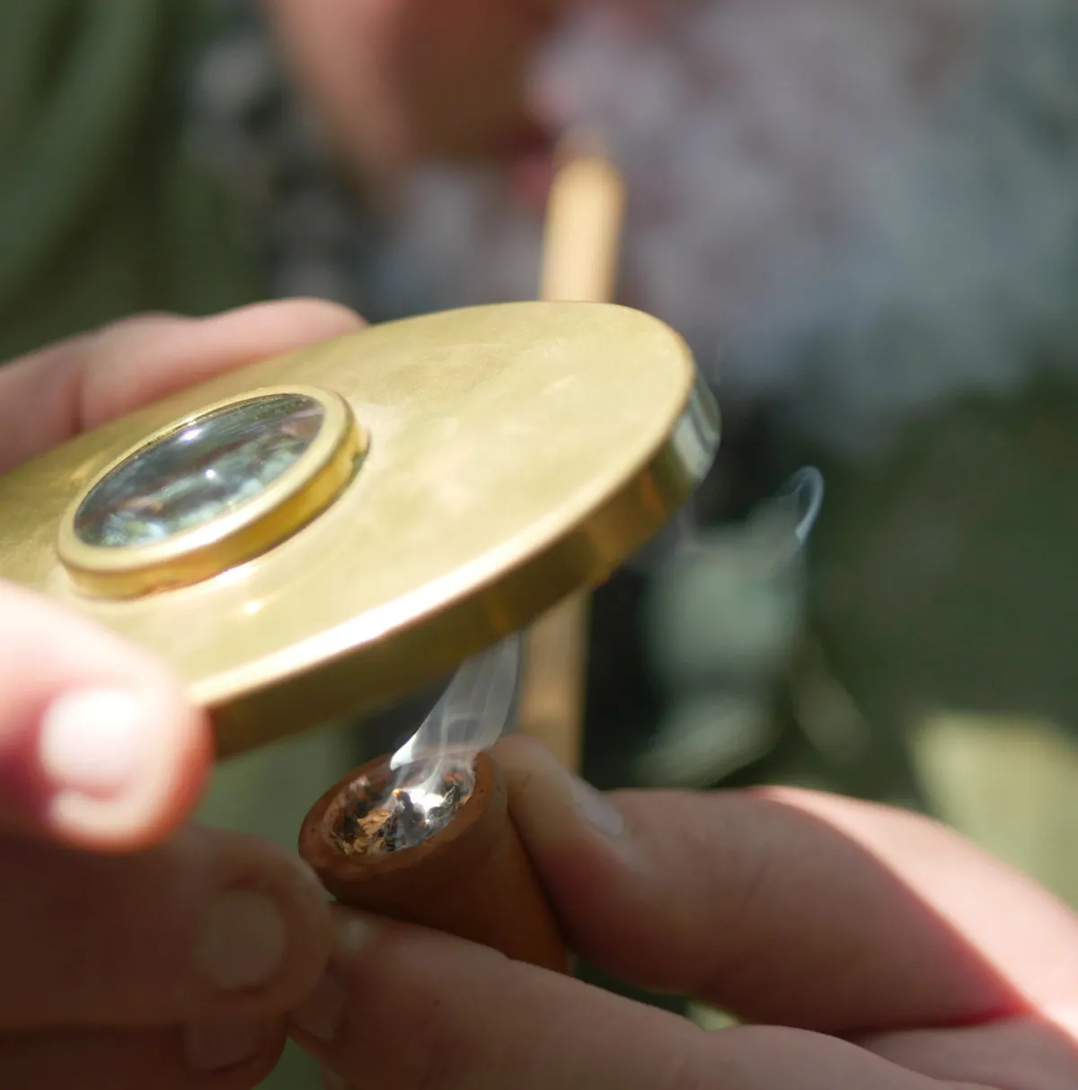 Tobacco Box with Burning Lens