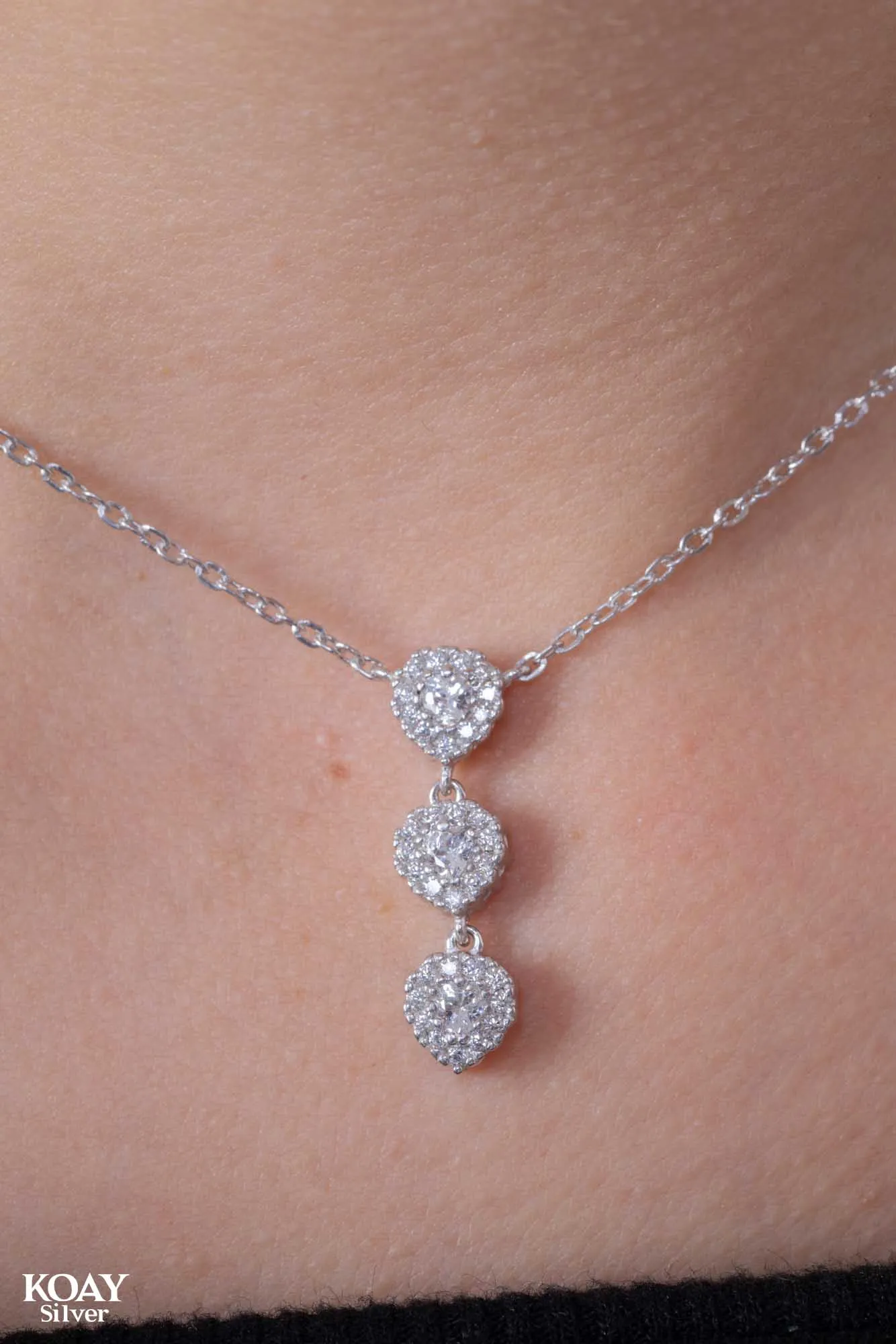 Triple Oval Zircon Necklace