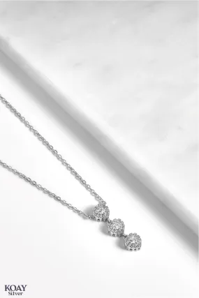 Triple Oval Zircon Necklace