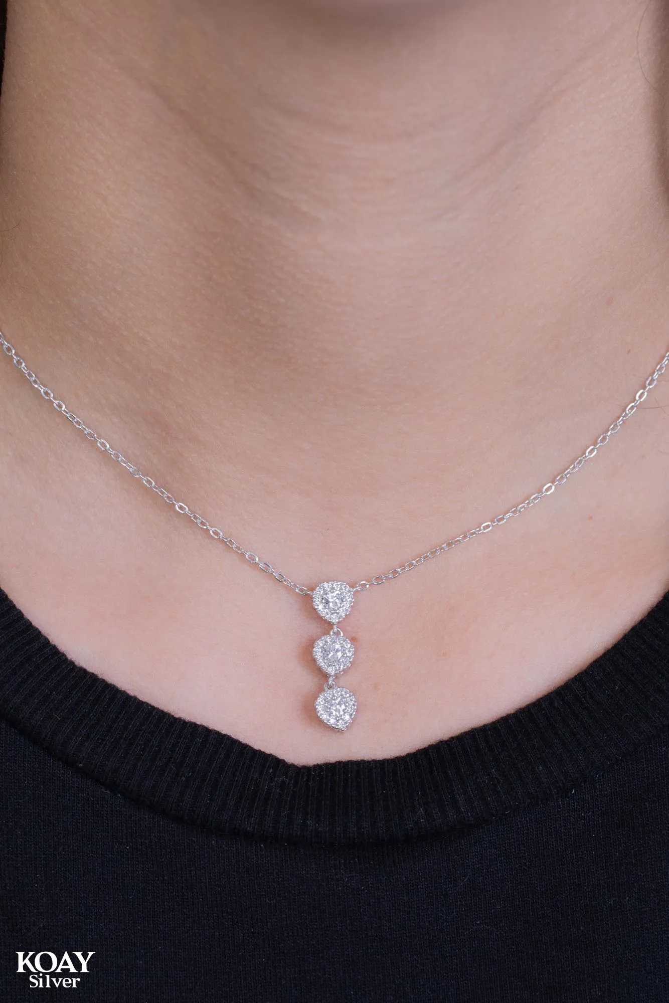 Triple Oval Zircon Necklace