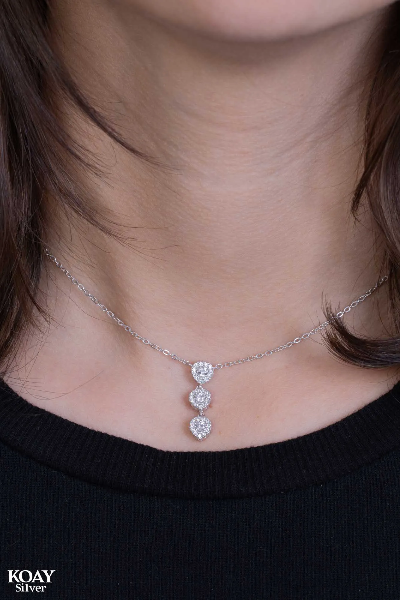 Triple Oval Zircon Necklace