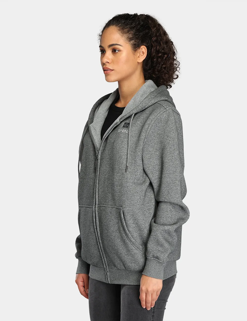 Unisex Heated Fleece Hoodie - Flecking Gray/Black (Apparel Only)