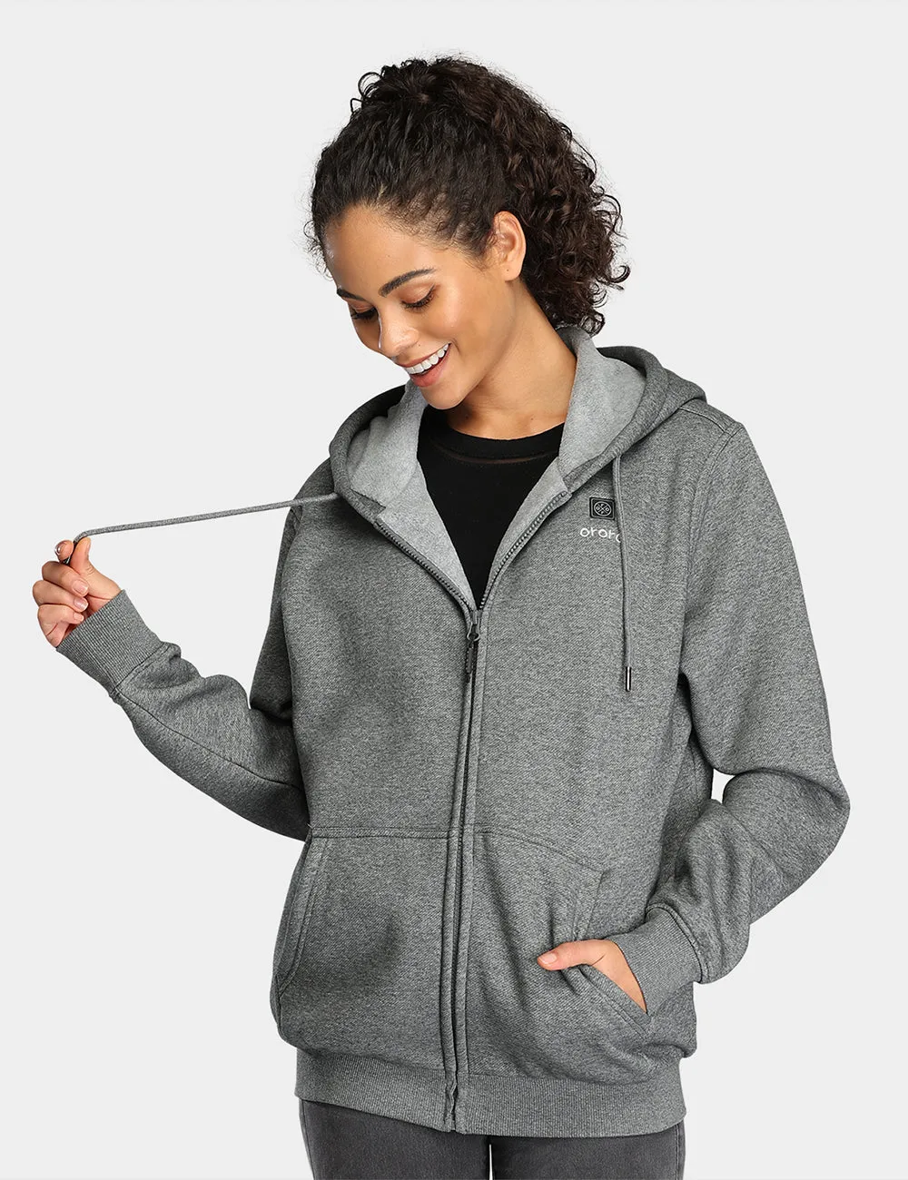 Unisex Heated Fleece Hoodie - Flecking Gray/Black (Apparel Only)