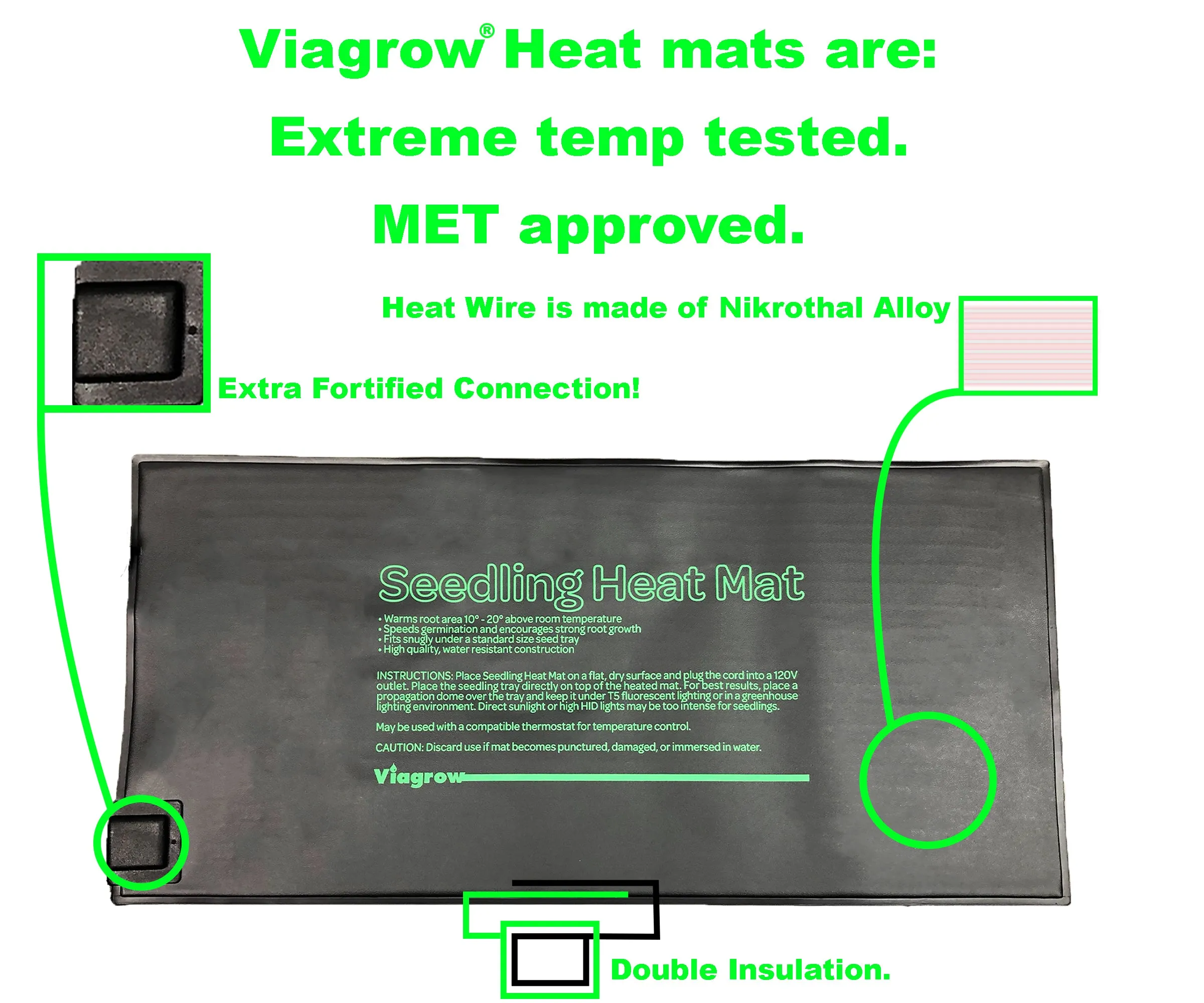 Viagrow 20.5" x 8.5" Seedling Heat Mat (EA)