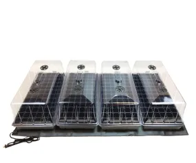 Viagrow Prop Tall Clear Plastic Quad Tray Kit with 4 Domes, Black