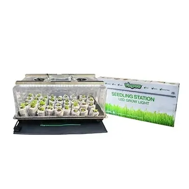 Viagrow Seedling Station Deluxe Kit with LED Grow Light, Propagation Dome, 4x Durable Seedling Tray, 50 Coir Seedling Starters & Heat Mat